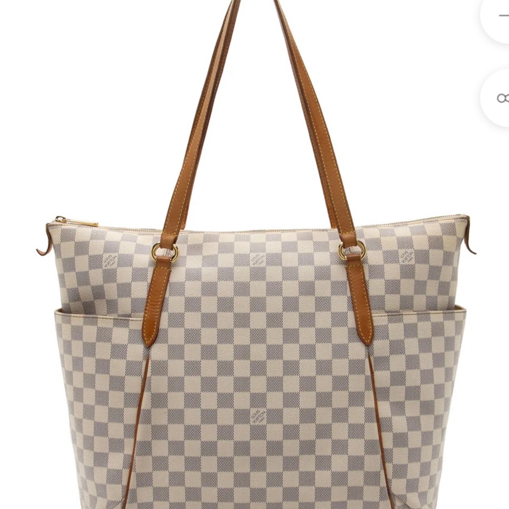 Louis Vuitton Creme and Brown Damier Azur Totally GM Tote
